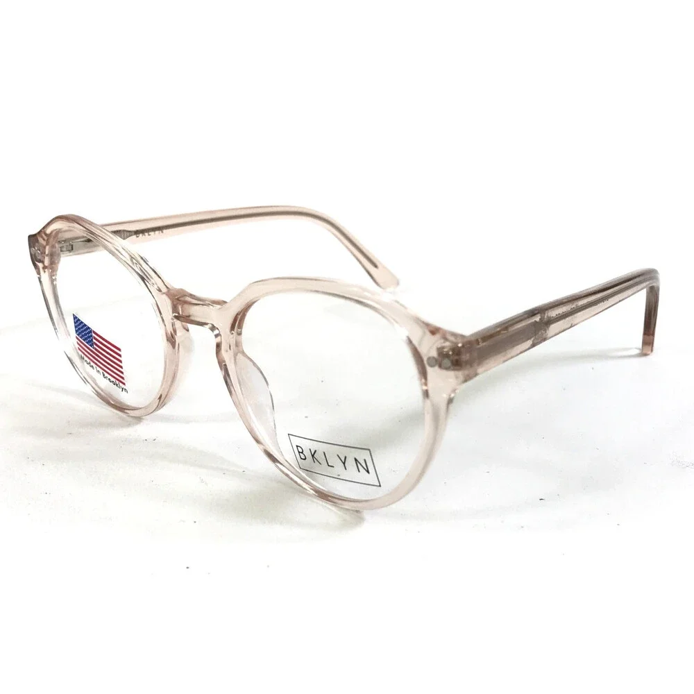 BKLYN Eyeglasses Frames STUYVESANT NUDCR Nude Crystal Round Full Rim 48-22-145